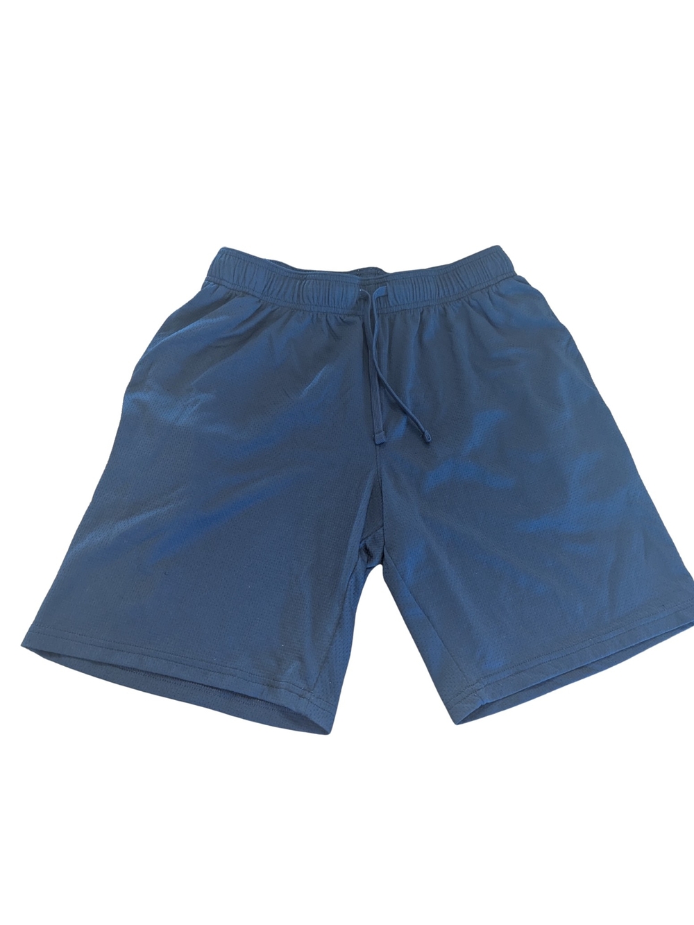 EUC Athletic Works Mens Medium Navy Blue Mesh Athletic Shorts Drawstring Pockets